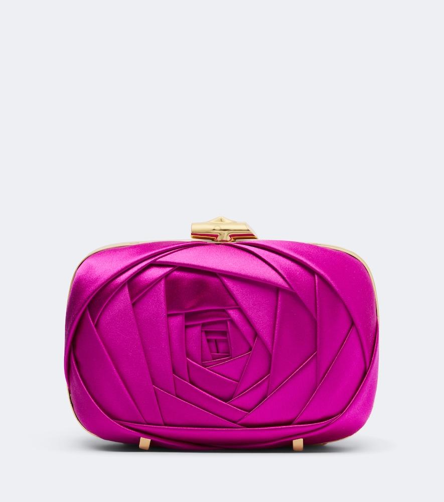 roger vivier rose vivier satin clutch