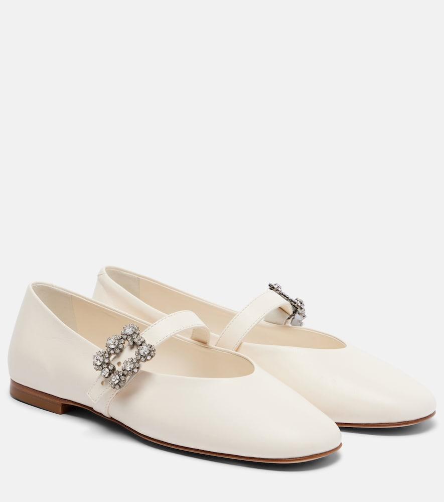 roger vivier roundytoe leather ballet flats
