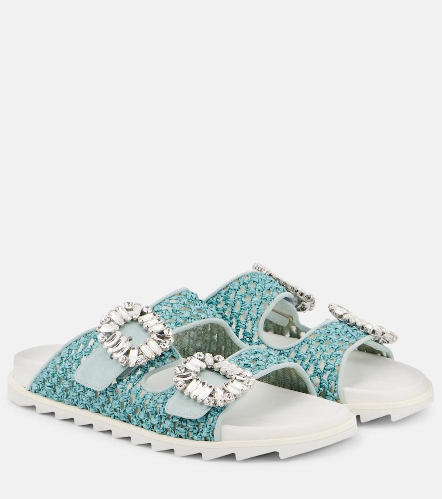 roger vivier slidy viv' crystal-embellished sandals