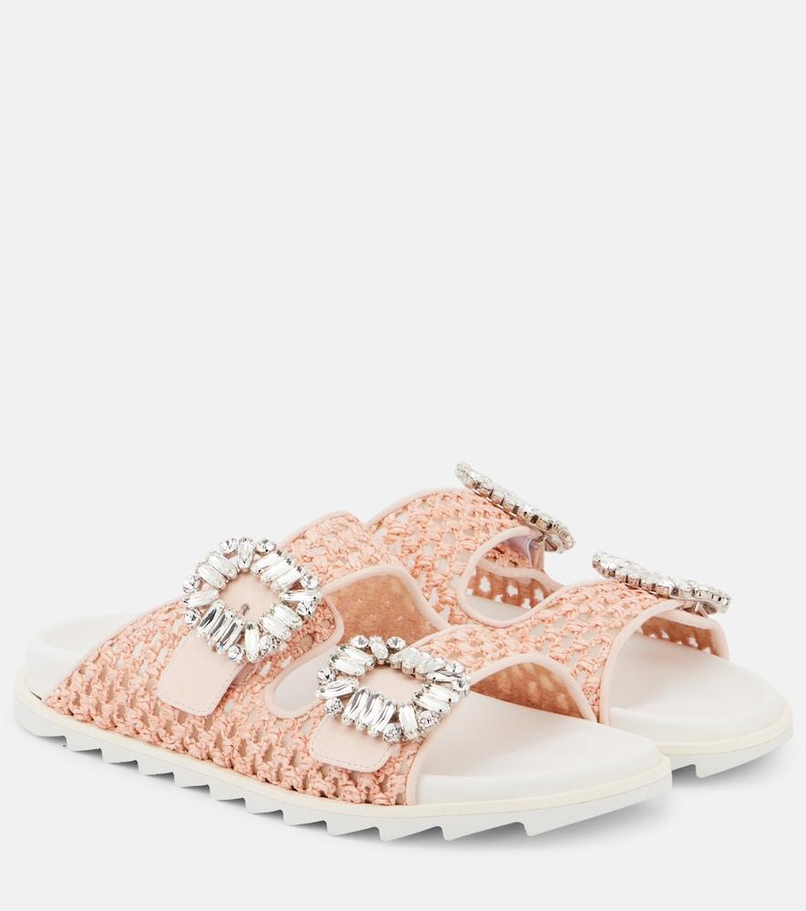 roger vivier slidy viv crystal-embellished sandals