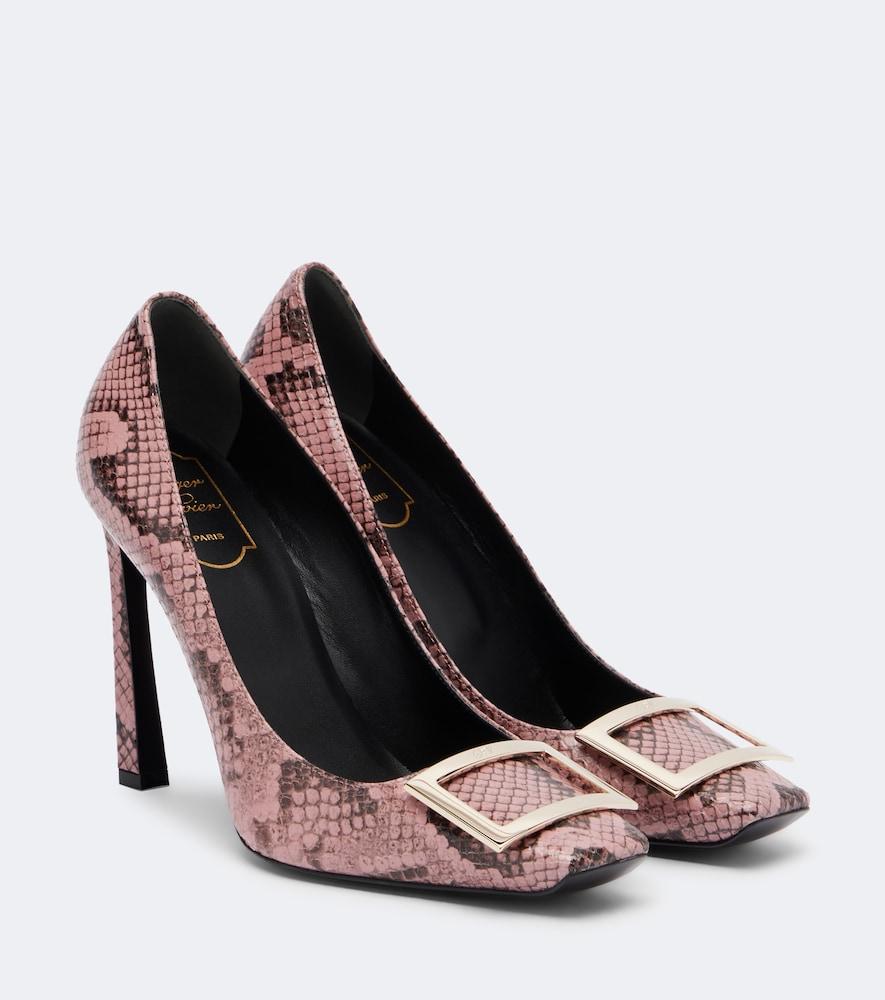 roger vivier trompette snake-print leather pumps