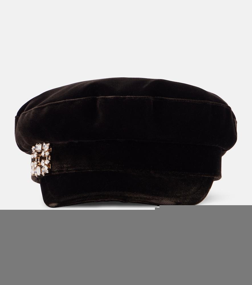 roger vivier velvet newsboy cap