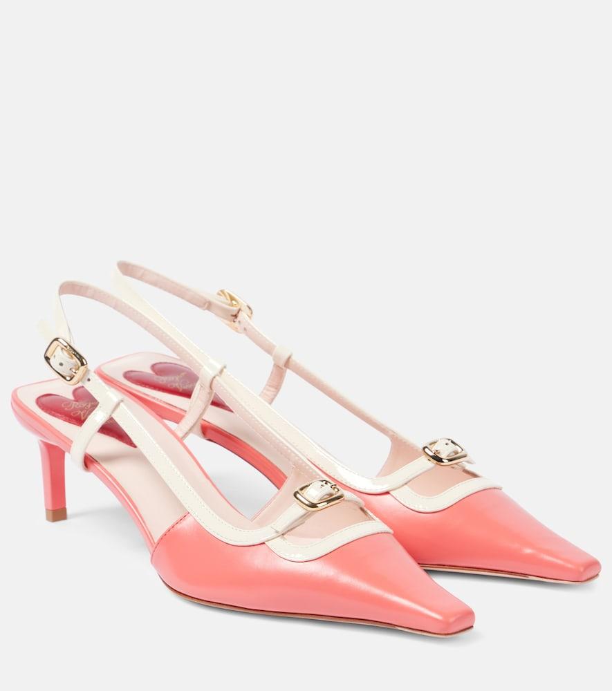 roger vivier viv' canard 55 leather slingback pumps