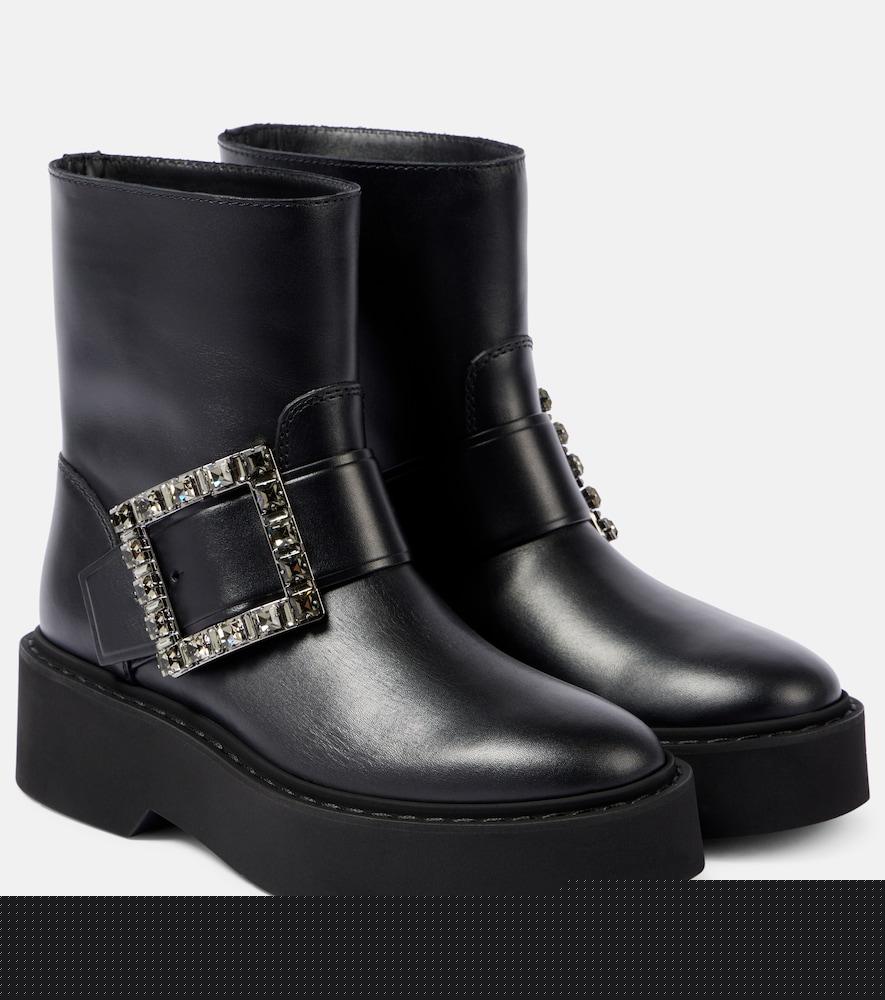 roger vivier viv' rangers leather combat boots