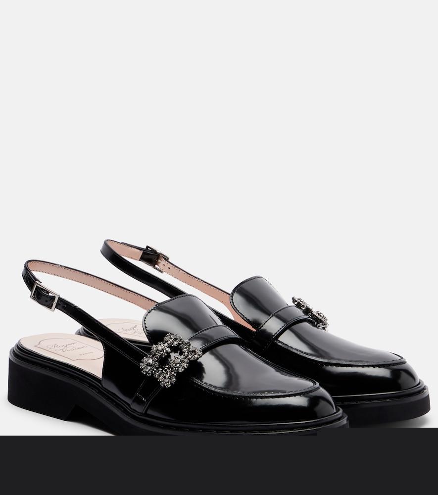roger vivier viv' rangers leather slingback loafers
