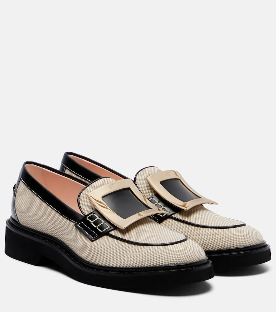 roger vivier viv' rangers leather-trimmed loafers