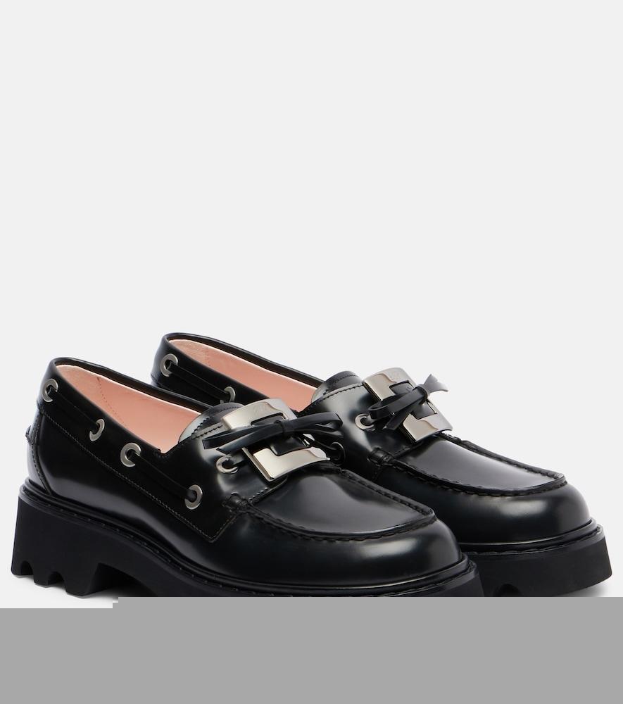 roger vivier viv' rangers truck leather loafers
