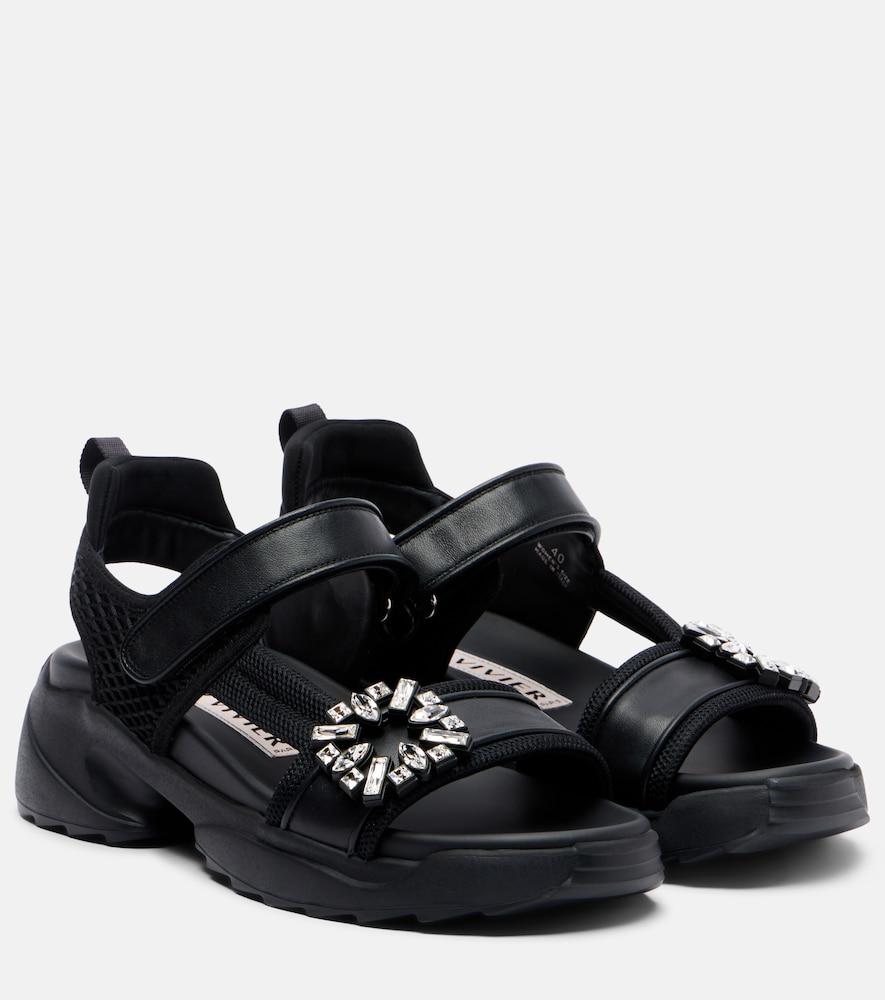 roger vivier viv' run embellished sandals
