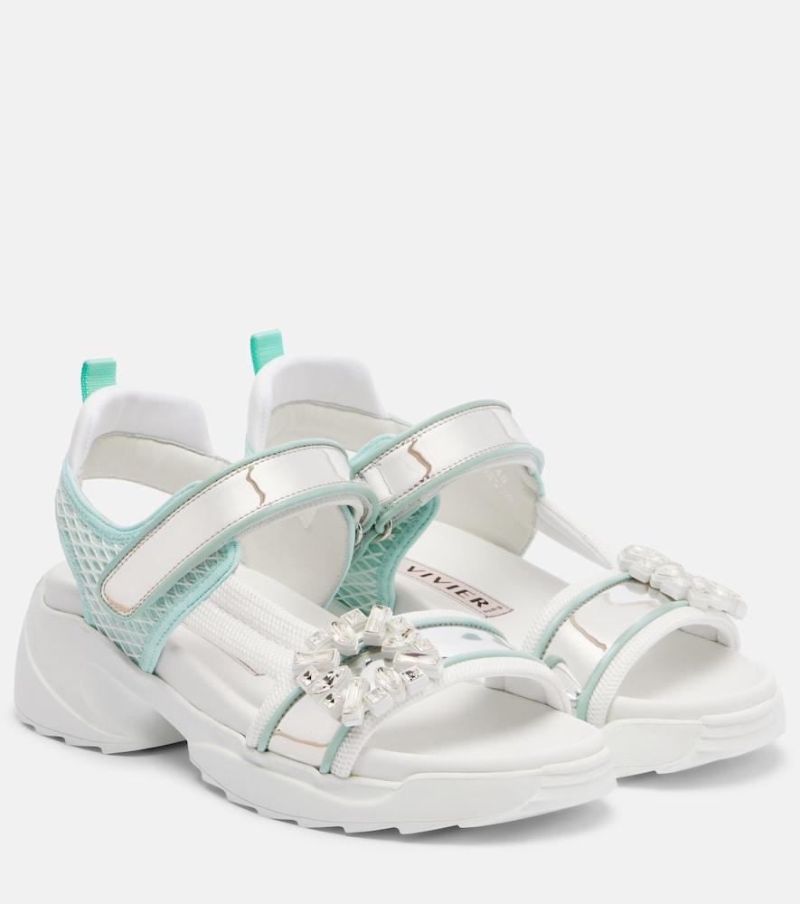 roger vivier viv' run embellished sandals