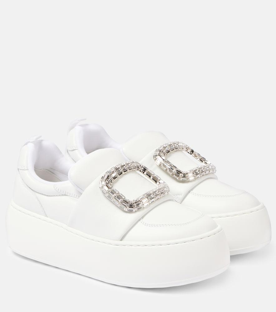 roger vivier viv' up leather slip-on sneakers