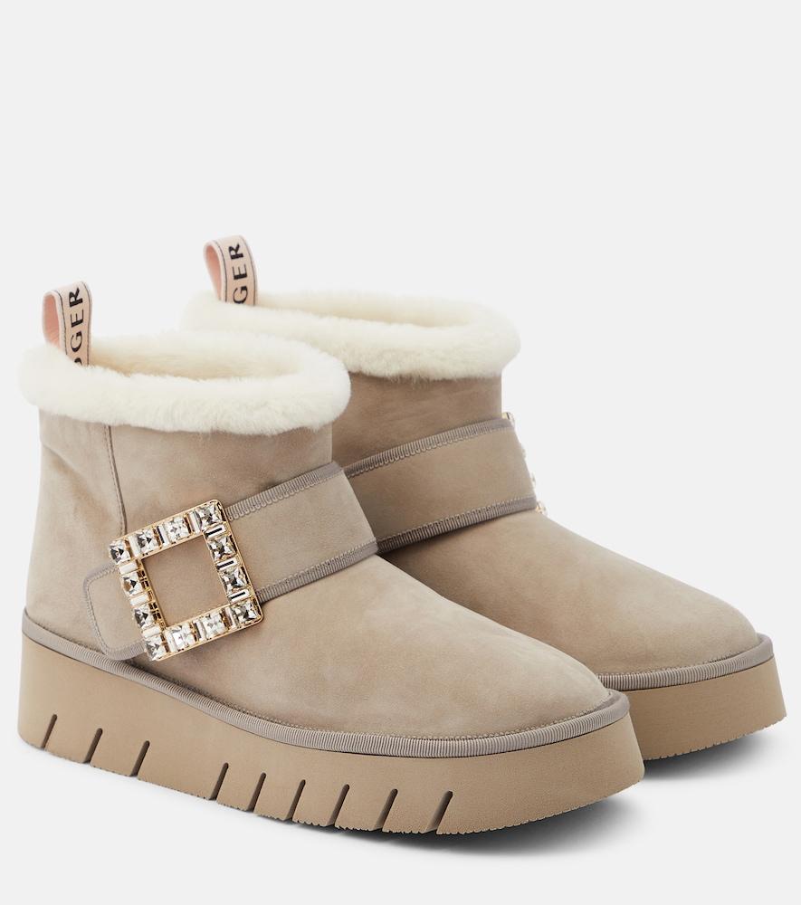 roger vivier viv' winter suede ankle boots