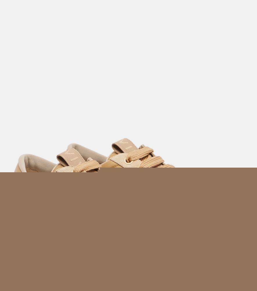 roger vivier viv low leather-trimmed satin sneakers