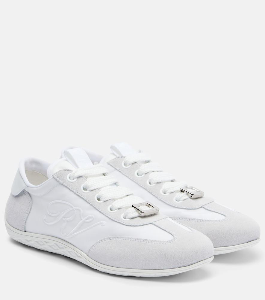 roger vivier viv low suede-trimmed sneakers