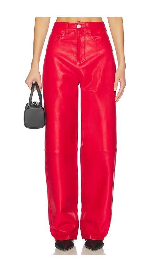 rohe baggy leather trouser in red. - size 32 (also in 34, 36)