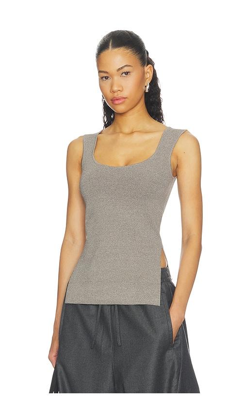 rohe bustier shaped side slit top in grey. - size 32 (also in 34, 36, 38, 40)