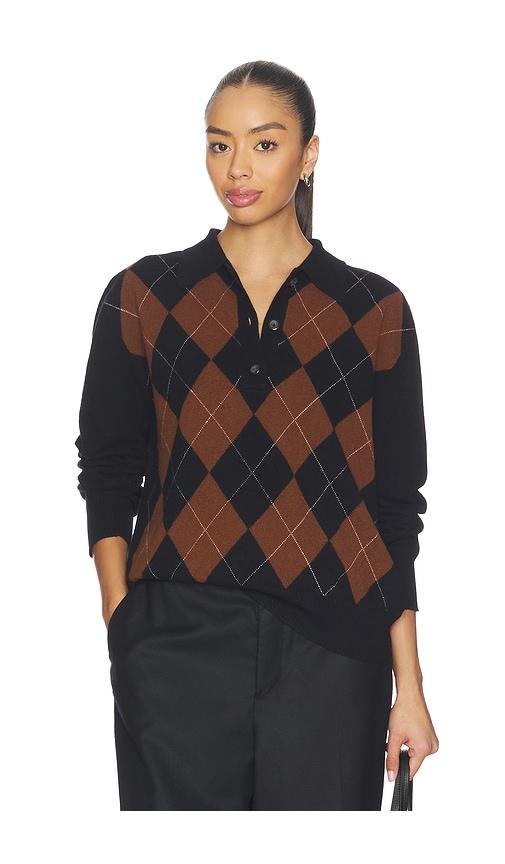 rohe compact knitted check polo in black. - size 34 (also in 38)