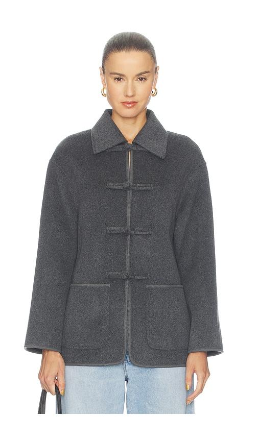 rohe double faced wool pankou closure jacket in grey. - size 32 (also in 34, 36, 38)