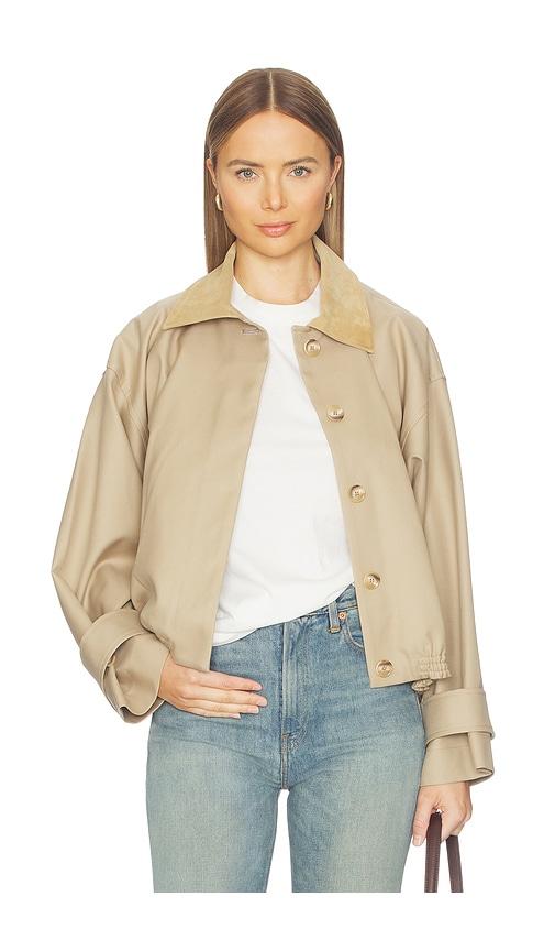 rohe suede collar blouson jacket in beige. - size 36 (also in 38)