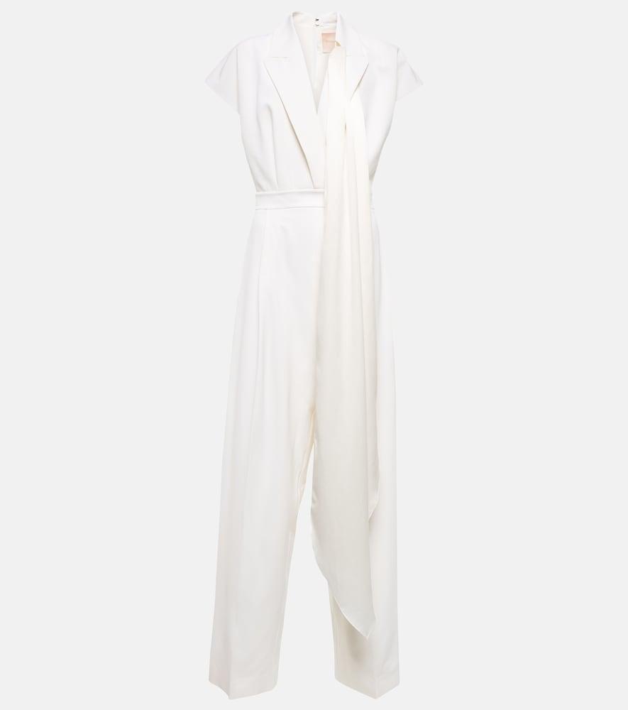 roksanda bridal cape-detail wool jumpsuit