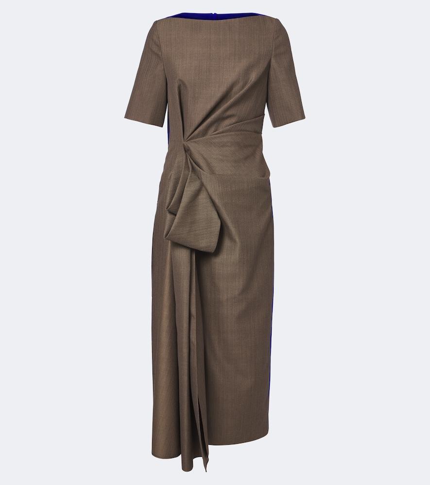 roksanda caia draped wool midi dress