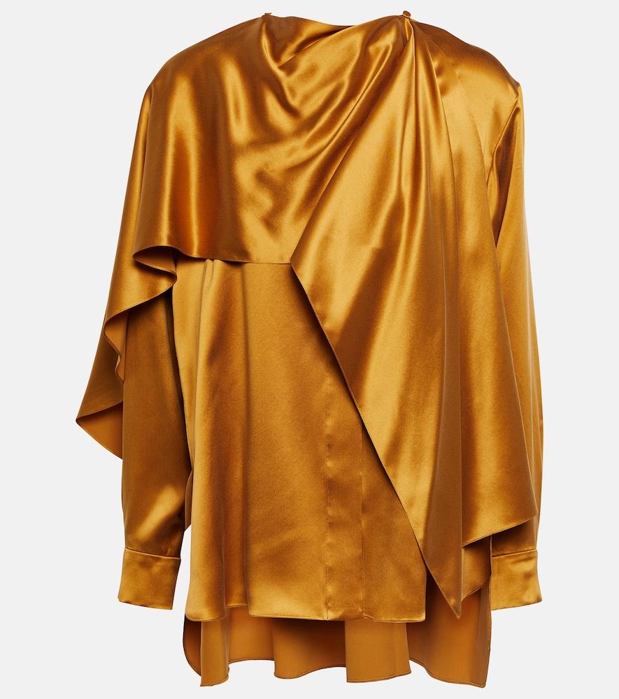 roksanda kata draped silk satin top