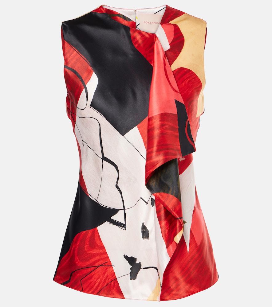 roksanda kiara printed satin top
