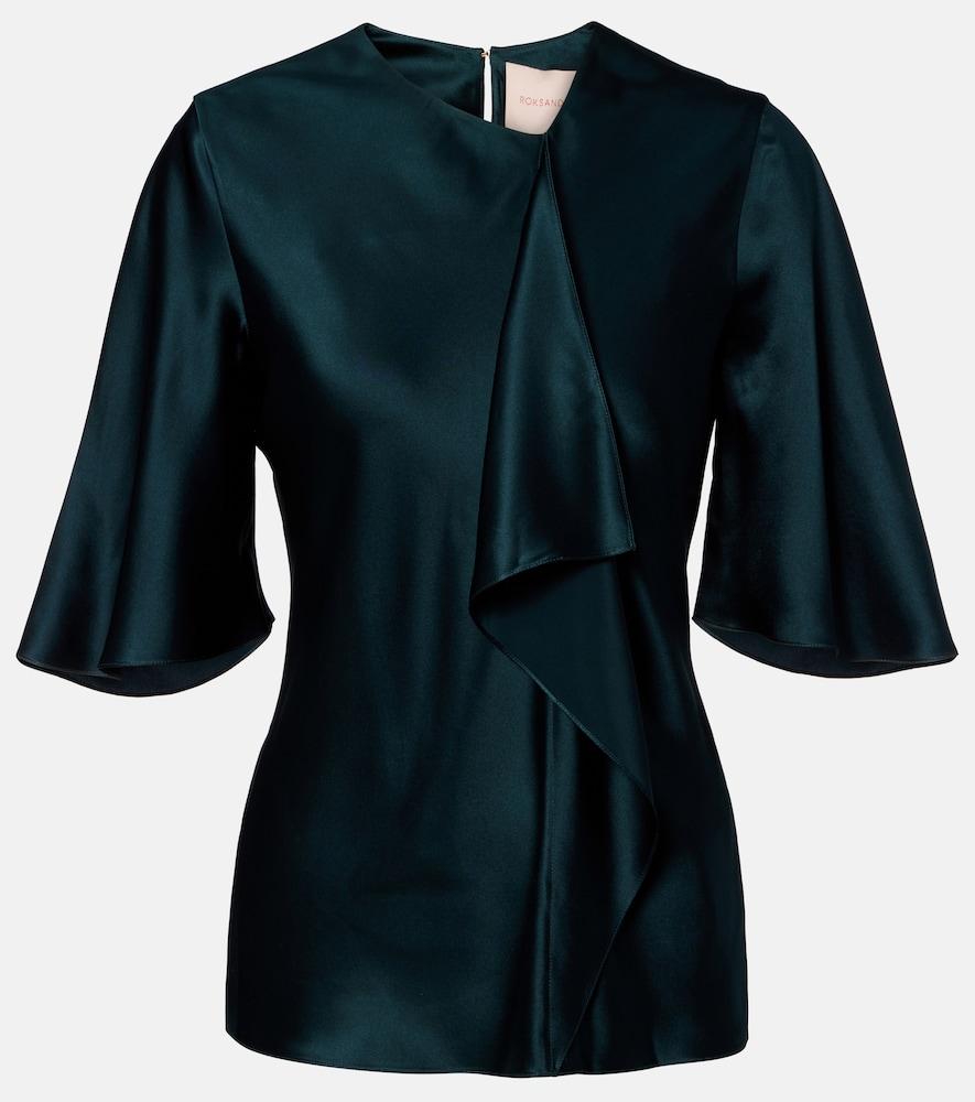 roksanda naiara draped silk satin top