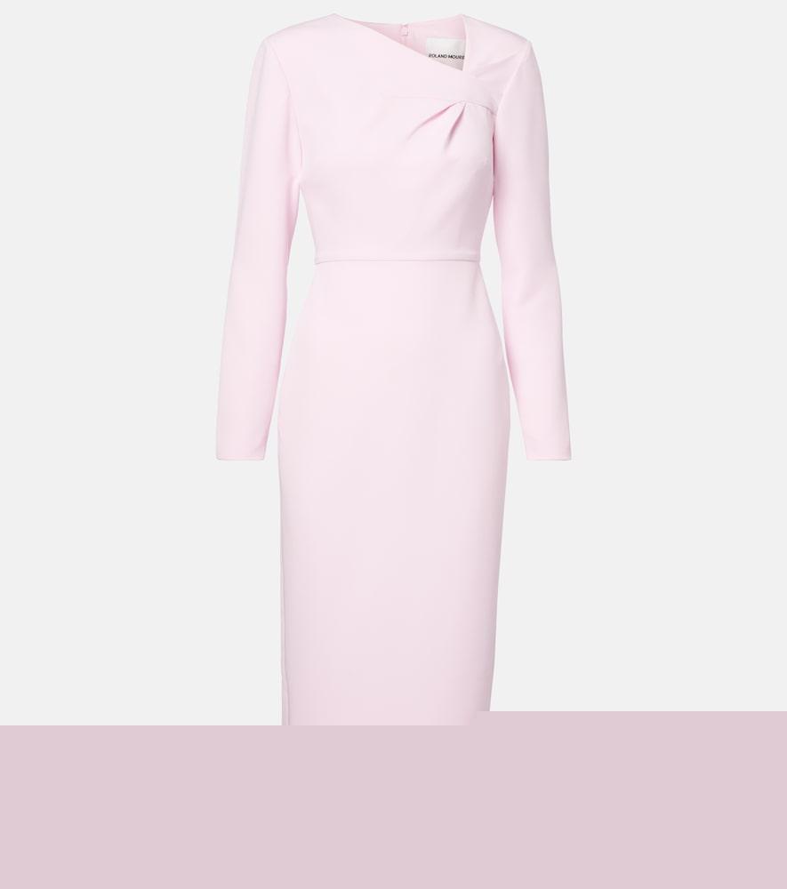 roland mouret asymmetric draped crêpe midi dress