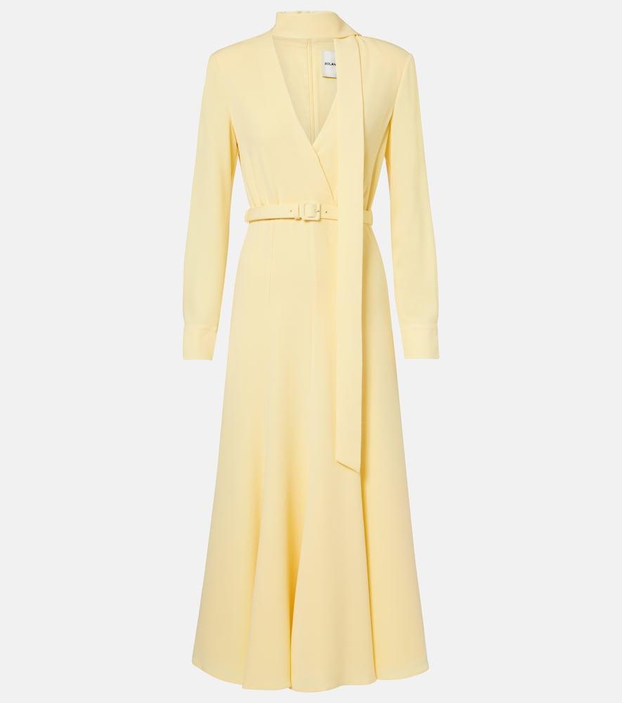 roland mouret belted cady midi dress