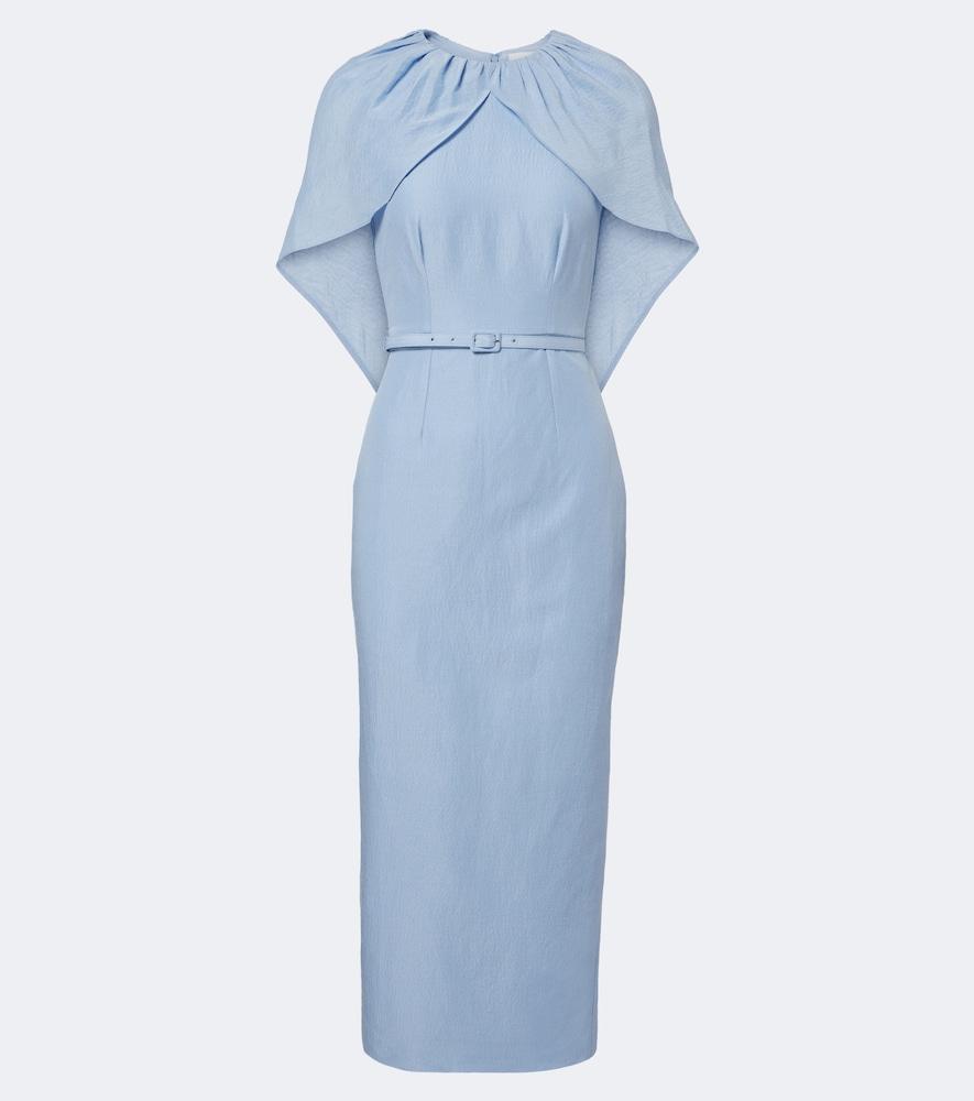 roland mouret belted caped midi dress