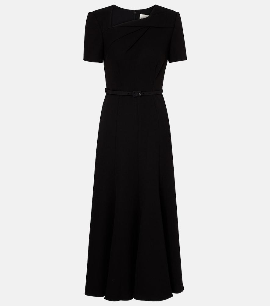 roland mouret belted crêpe midi dress