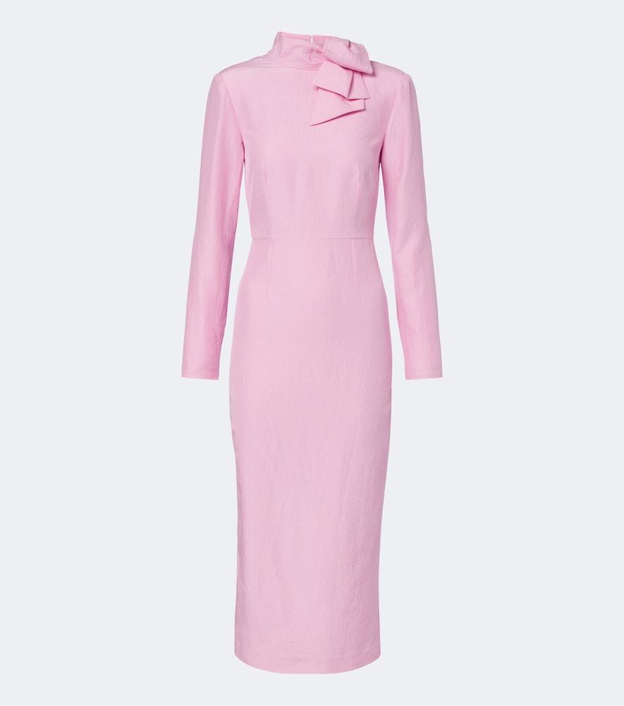 roland mouret bow-detail jacquard cocktail dress