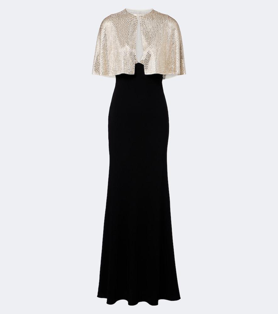 roland mouret caped embellished gown