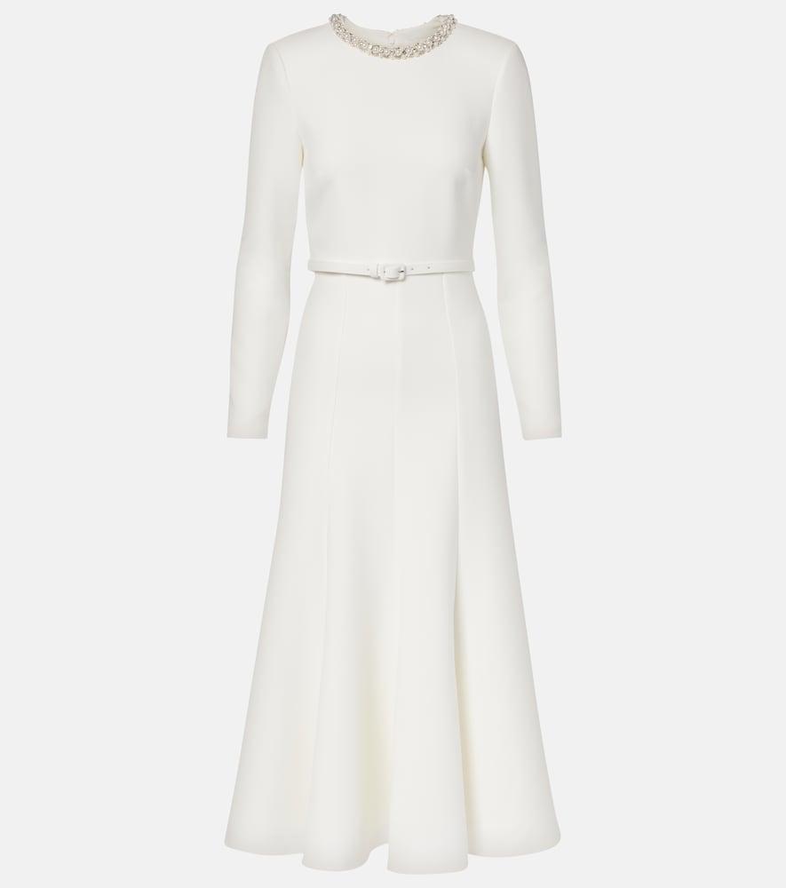 roland mouret crystal-embellished crêpe cocktail dress