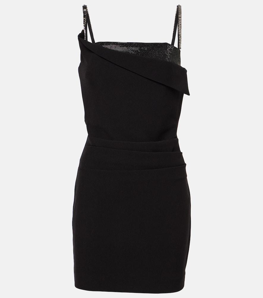roland mouret crystal-embellished crêpe minidress