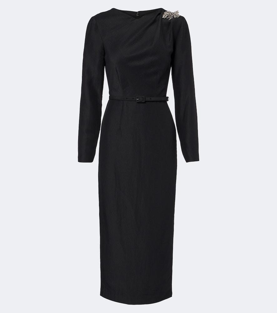 roland mouret crystal-embellished jacquard midi dress
