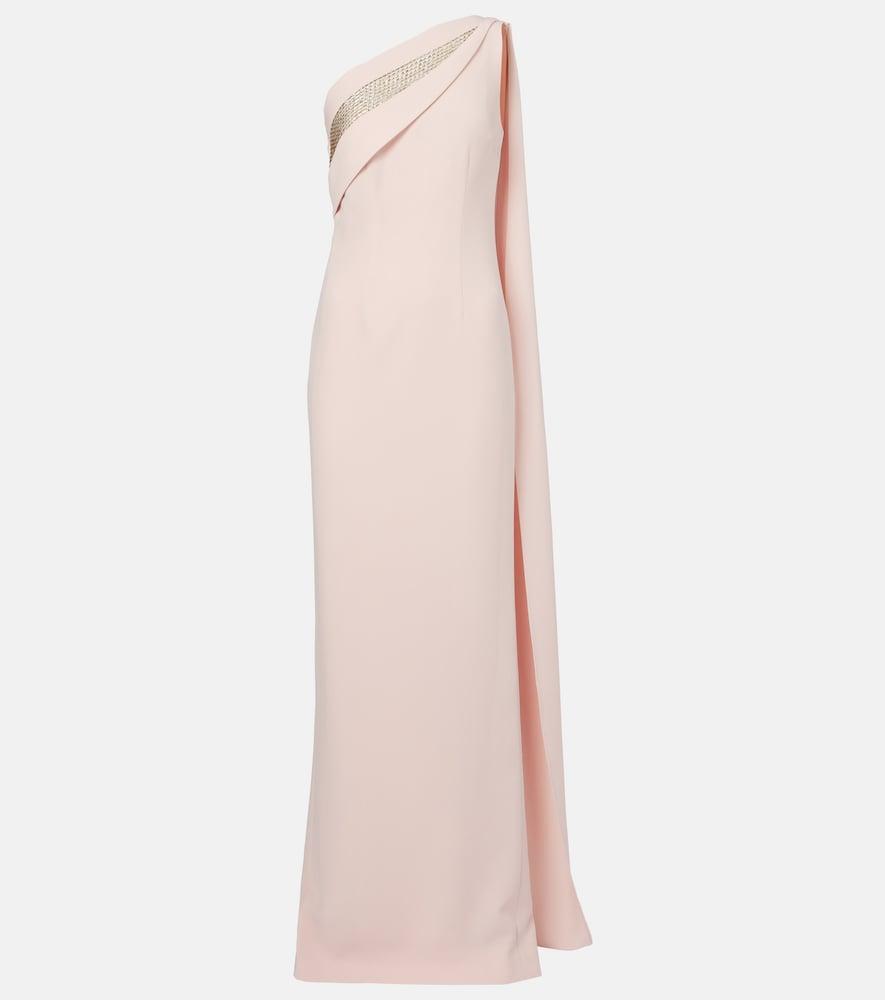 roland mouret embellished one-shoulder cady gown