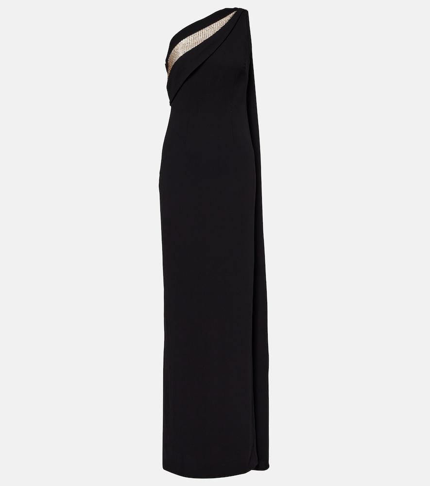 roland mouret embellished one-shoulder cady gown