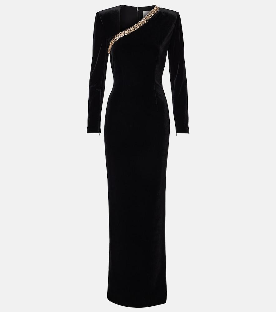 roland mouret embellished velvet gown