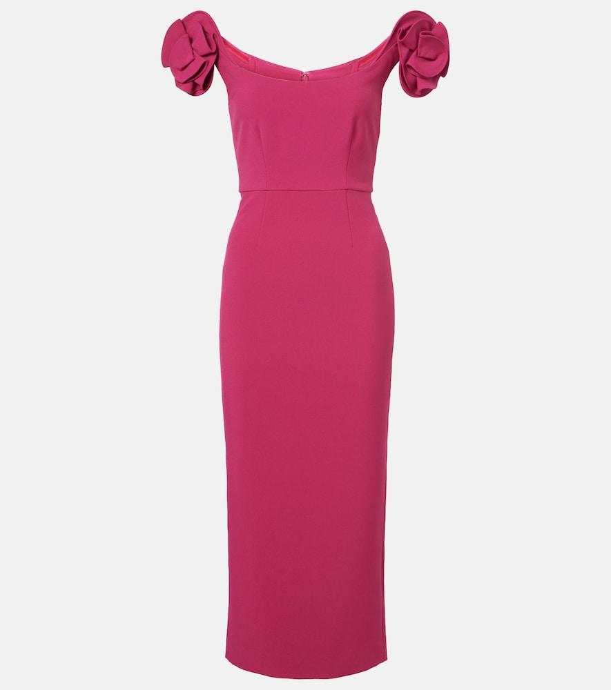 roland mouret floral-appliqué bustier dress