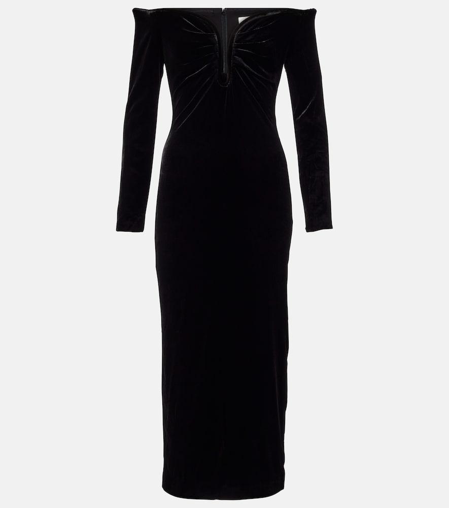 roland mouret off-shoulder midi dress