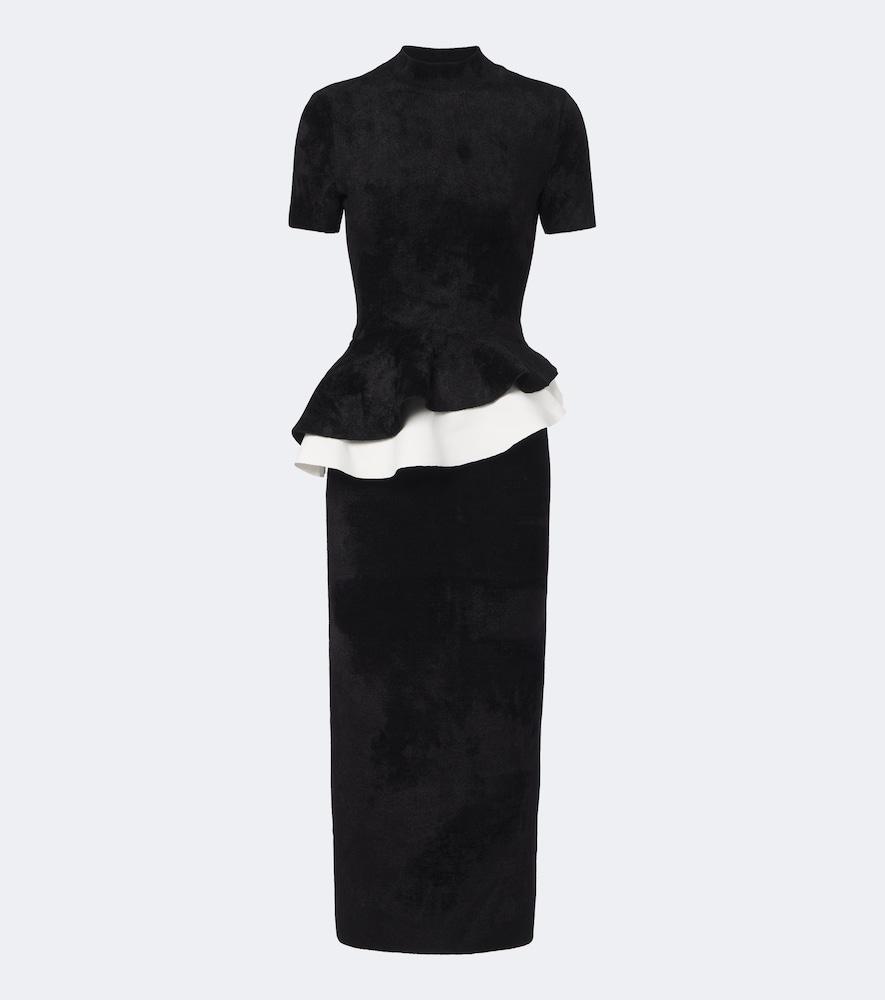 roland mouret paneled peplum cocktail dress