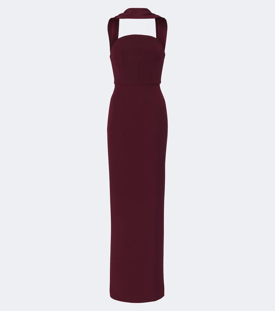 roland mouret scarf-detail bustier gown