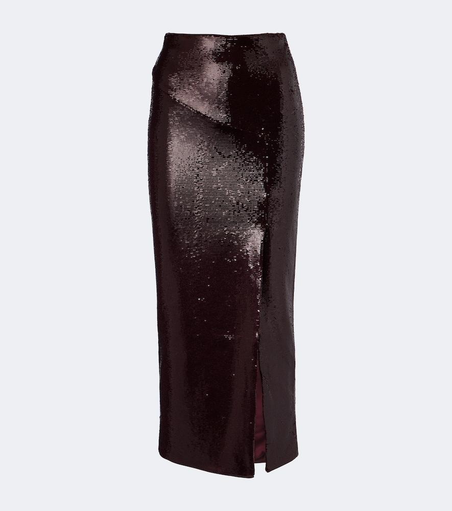 roland mouret sequined midi skirt