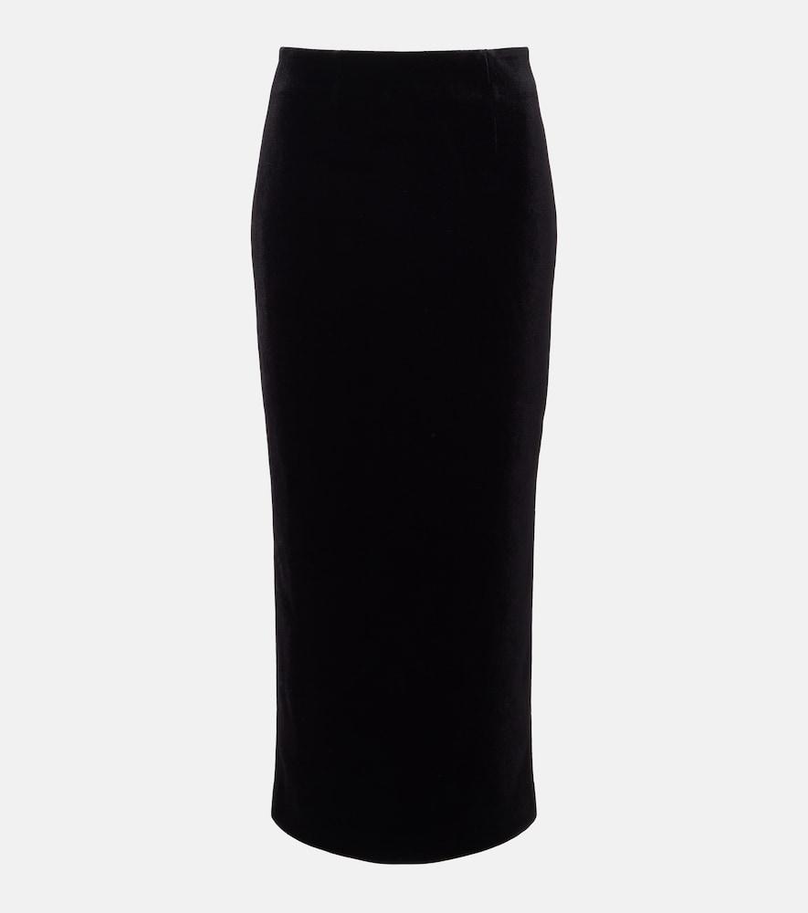 roland mouret velvet midi skirt