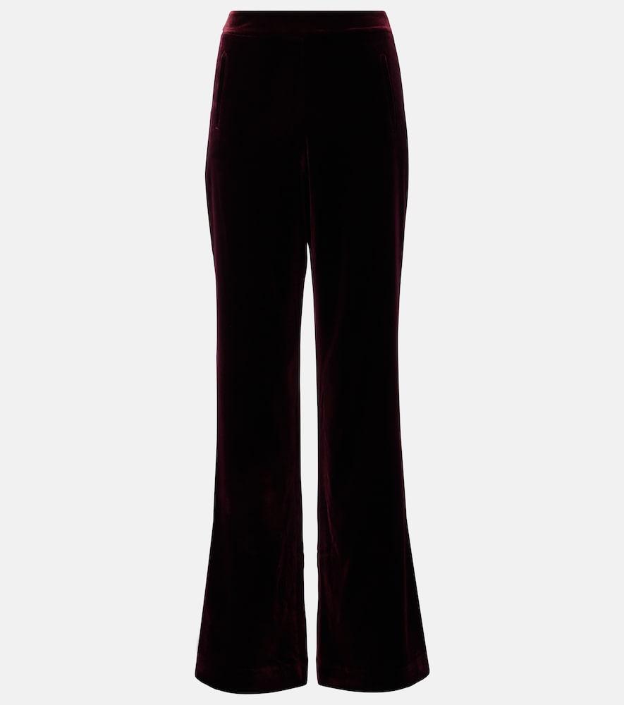 roland mouret velvet wide-leg pants