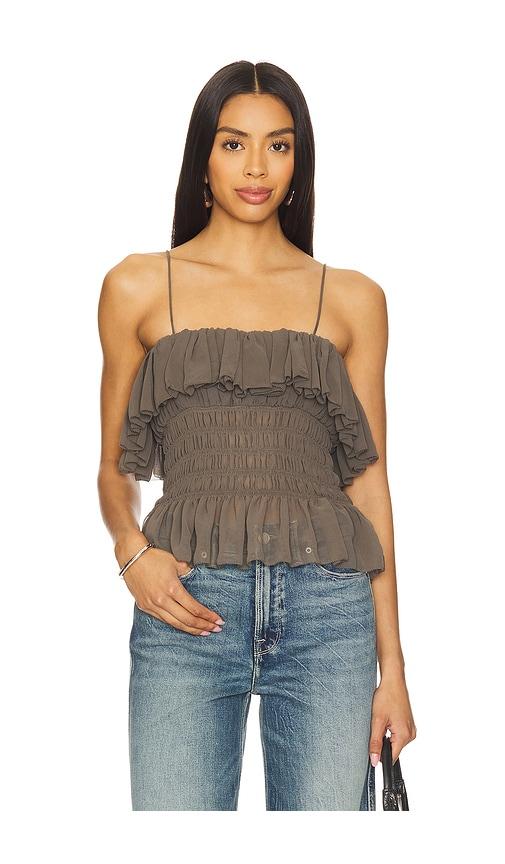 ronny kobo alexi top in charcoal. - size l (also in xs)