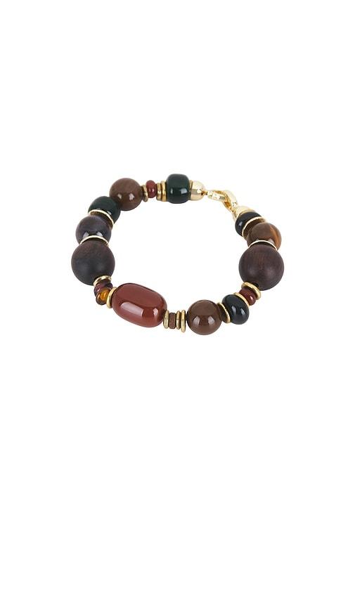 ronny kobo beaded bracelet in cognac.