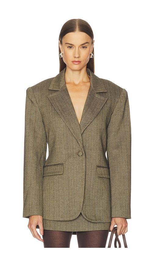 ronny kobo birch blazer in brown. - size l (also in m)