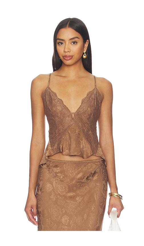 ronny kobo danielle top in brown. - size l (also in xs, s, m)